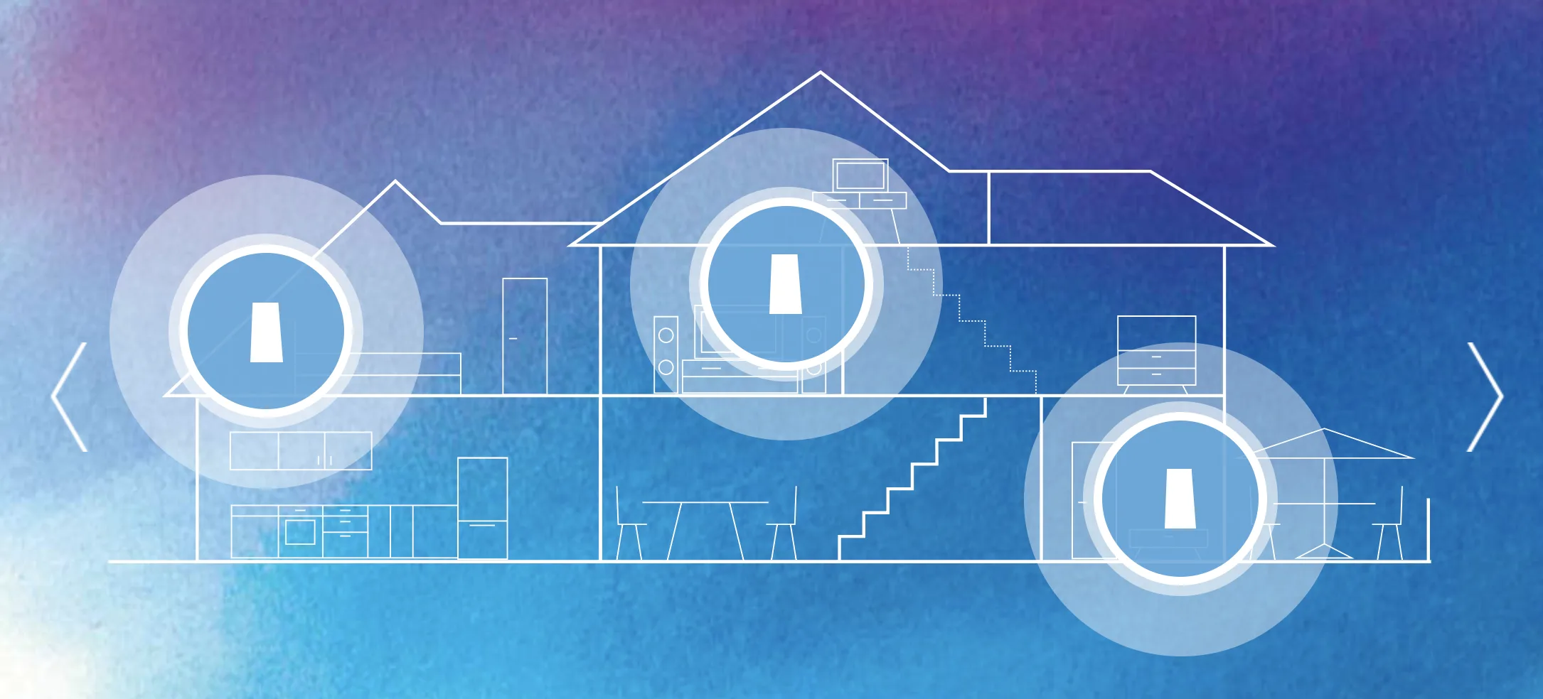 Lineup of Linksys Velop mesh hardware products.